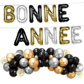 Kit de ballons "Bonne Année" - Confettis chic - 40 pièces | Le Géant de la Fête