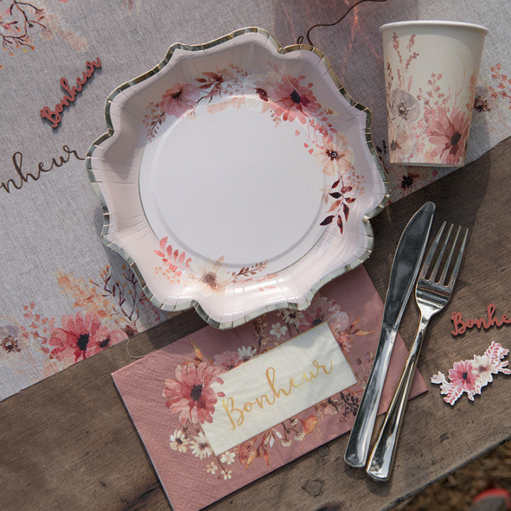 Gobelets - Amour floral - lot de 10 | Le Géant de la Fête