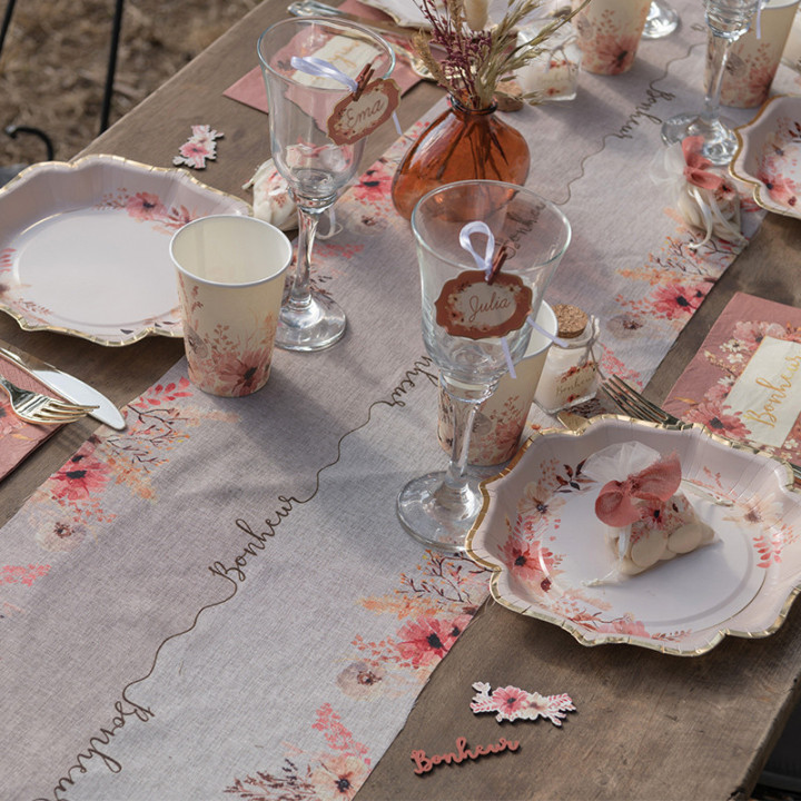 Chemin de table - Amour floral - 28 cm x 3 m | Le Géant de la Fête