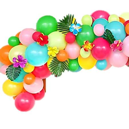 Guirlande Fleurs Hibiscus Hawaïenne 6m - Décoration Tropicale Pour Fêtes Luau Et Plage