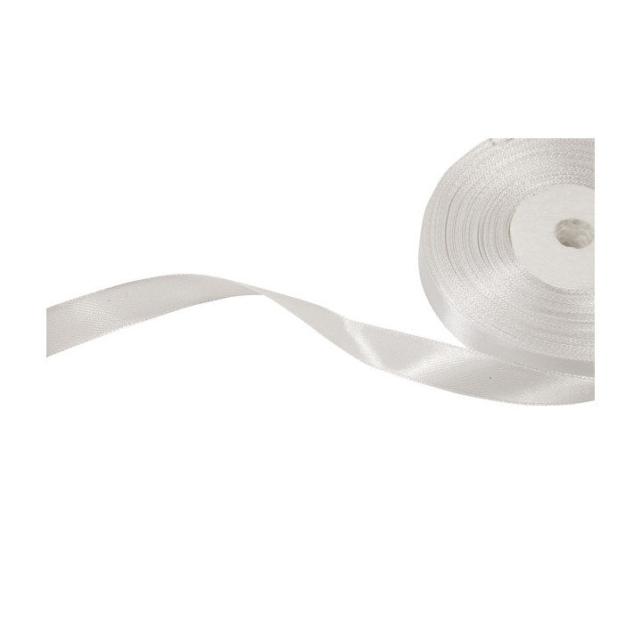 Ruban en satin - 12 mm x 25 m - Blanc | Le Géant de la Fête