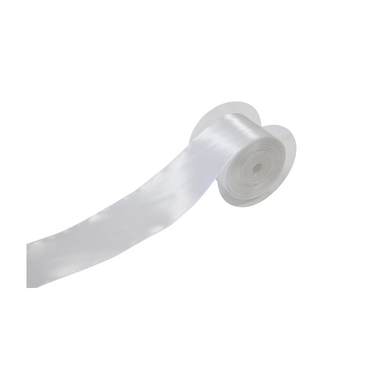 Ruban en satin - 50 mm x 25 m - Blanc | Le Géant de la Fête