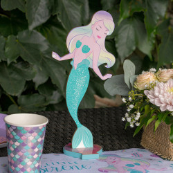 Set Déco Sirène 61 Pièces - Assiettes, Serviettes Et Nappe Pour 20 Personnes - Thème Mer Et Fantaisie