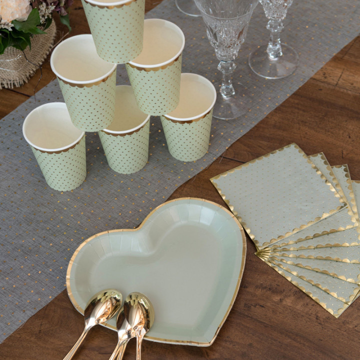 Serviettes cocktail à bordure dorée - lot de 20 | Le Géant de la Fête