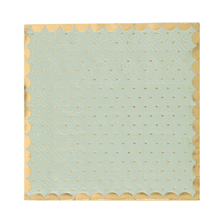 Serviettes cocktail à bordure dorée - lot de 20 | Le Géant de la Fête