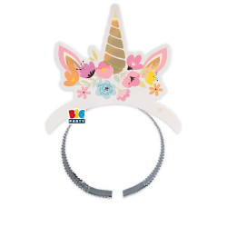 Lot 3 Serre-Tête Licorne Fille – Bandeau Avec Oreilles, Corne Et Fleurs – Parfait Anniversaire, Carnaval, Pâques, Déguisement Enfant Adulte