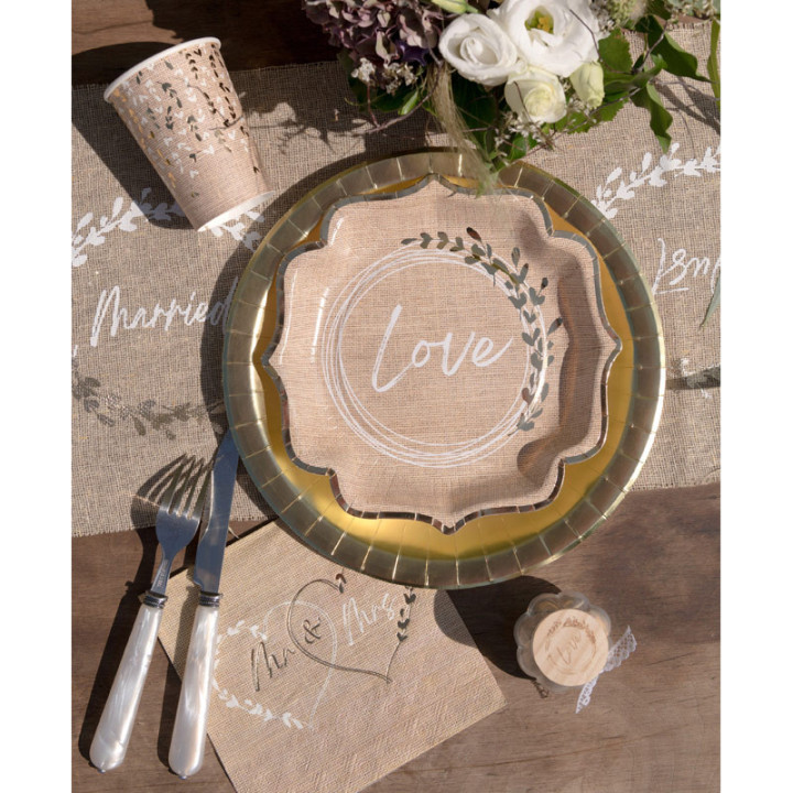 Assiettes festonnées - Mariage au naturel - lot de 10 | Le Géant de la Fête