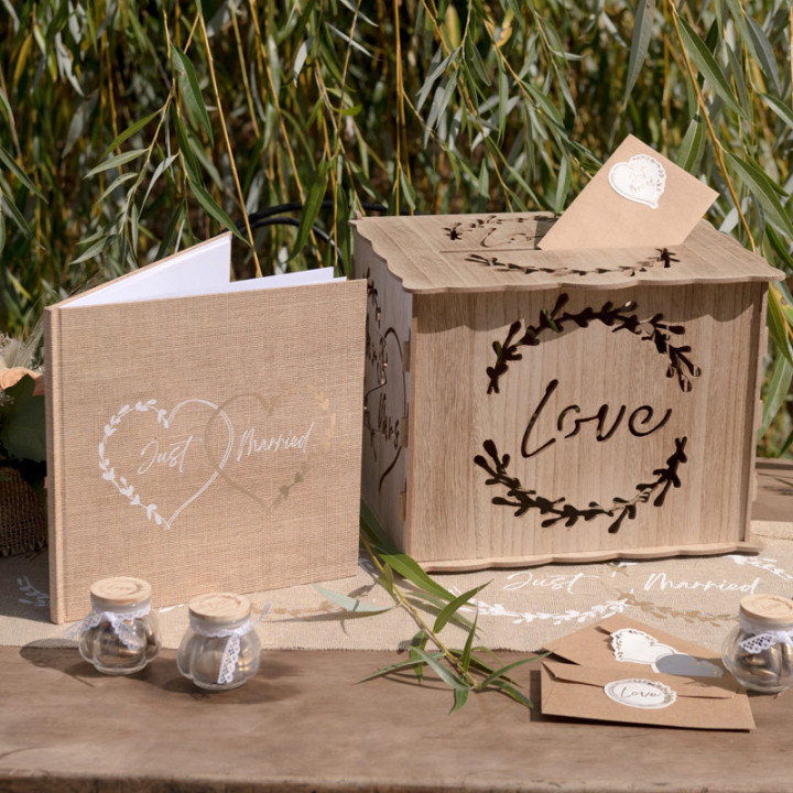 Cagnotte en bois - Mariage au naturel | Le Géant de la Fête