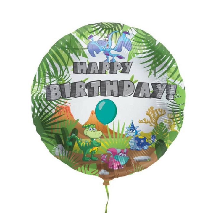 Ballon métallique “Happy Birthday” - Jungle et Dino | Le Géant de la Fête