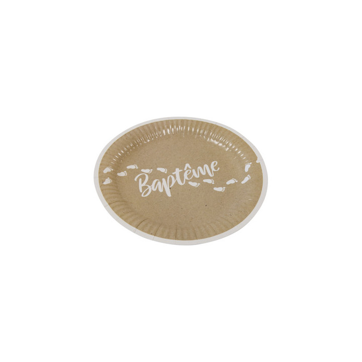 Assiettes à desserts “Baptême” - Petons - lot de 6 | Le Géant de la Fête