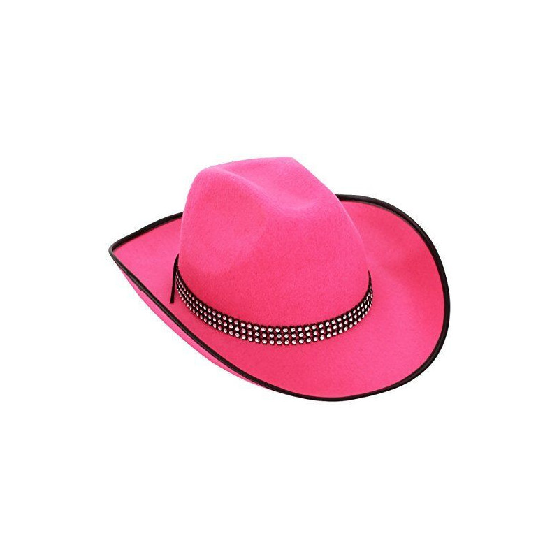 Lot De 3 Chapeaux Cowboy Rose Femme Avec Diadème - Taille Unique 58cm - Pour Fête, Enterrement Vie De Jeune Fille