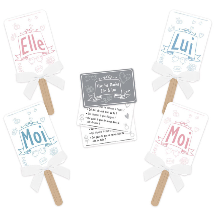 Jeu "Elle/Moi" et "Lui/Moi" - Blanc | Le Géant de la Fête