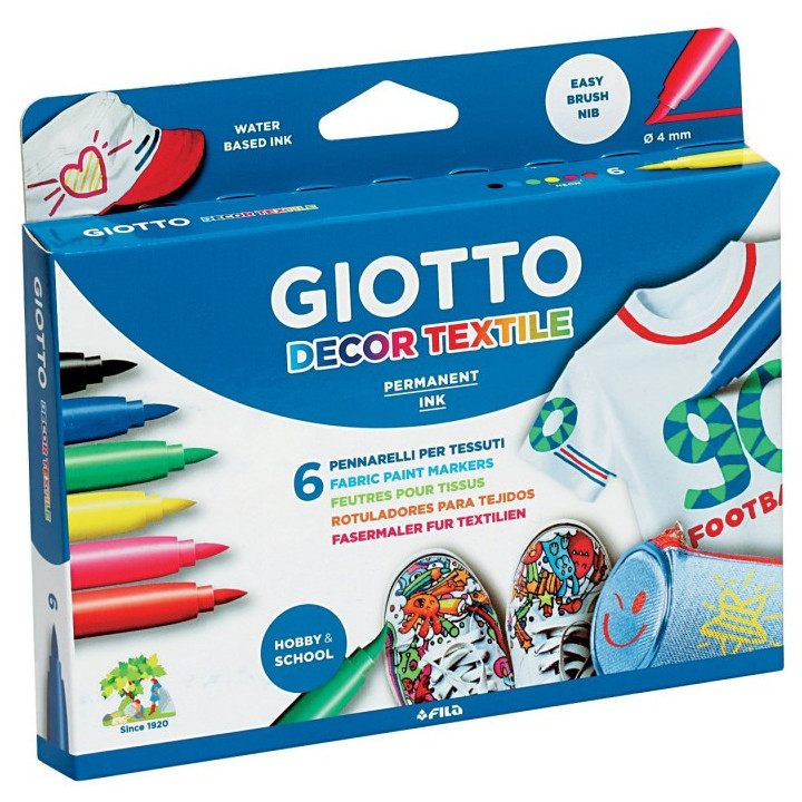 Feutres Giotto Décor Textile - lot de 6 | Le Géant de la Fête