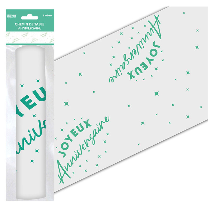 Chemin de table "Joyeux Anniversaire" - Étoiles | Le Géant de la Fête