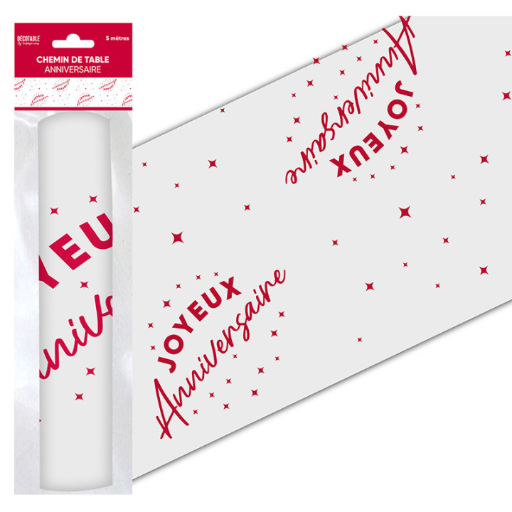 Chemin de table "Joyeux Anniversaire" - Étoiles | Le Géant de la Fête