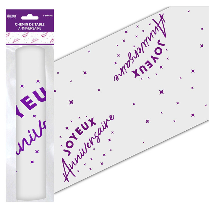 Chemin de table "Joyeux Anniversaire" - Étoiles | Le Géant de la Fête