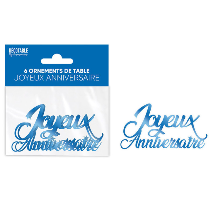 Grands confettis de table "Anniversaire" - lot de 6 | Le Géant de la Fête