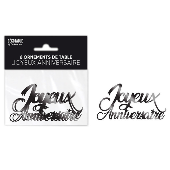 Grands confettis de table "Anniversaire" - lot de 6 | Le Géant de la Fête
