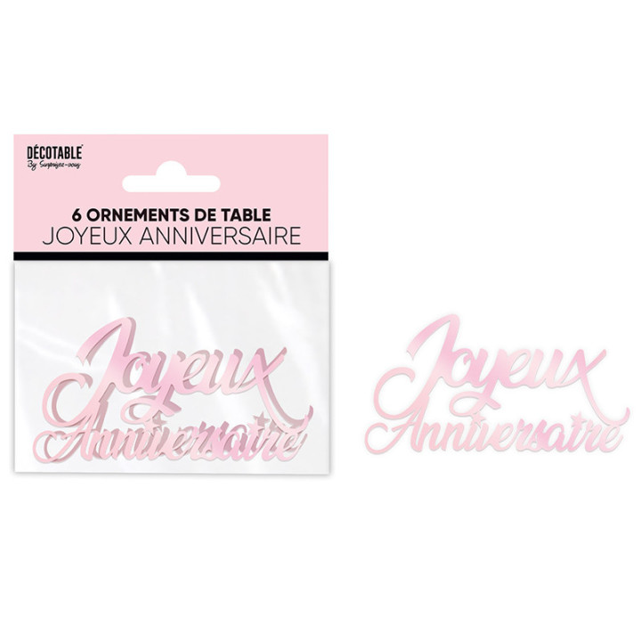 Grands confettis de table "Anniversaire" - lot de 6 | Le Géant de la Fête