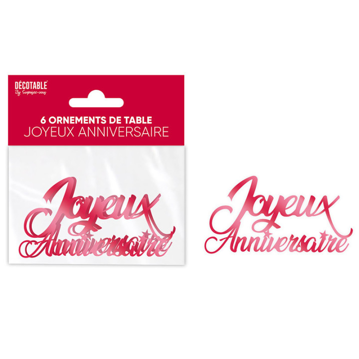 Grands confettis de table "Anniversaire" - lot de 6 | Le Géant de la Fête