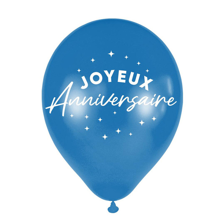 Ballons "Joyeux Anniversaire" - Étoiles - lot de 6 | Le Géant de la Fête