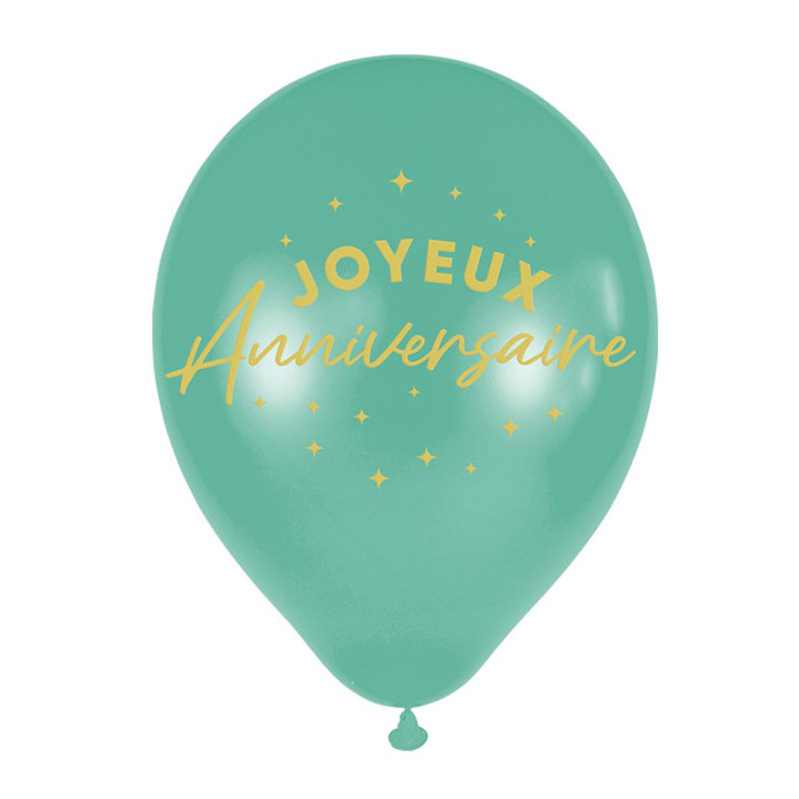 Ballons "Joyeux Anniversaire" - Étoiles - lot de 6 | Le Géant de la Fête