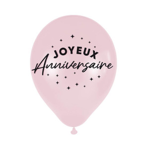 Ballons "Joyeux Anniversaire" - Étoiles - lot de 6 | Le Géant de la Fête
