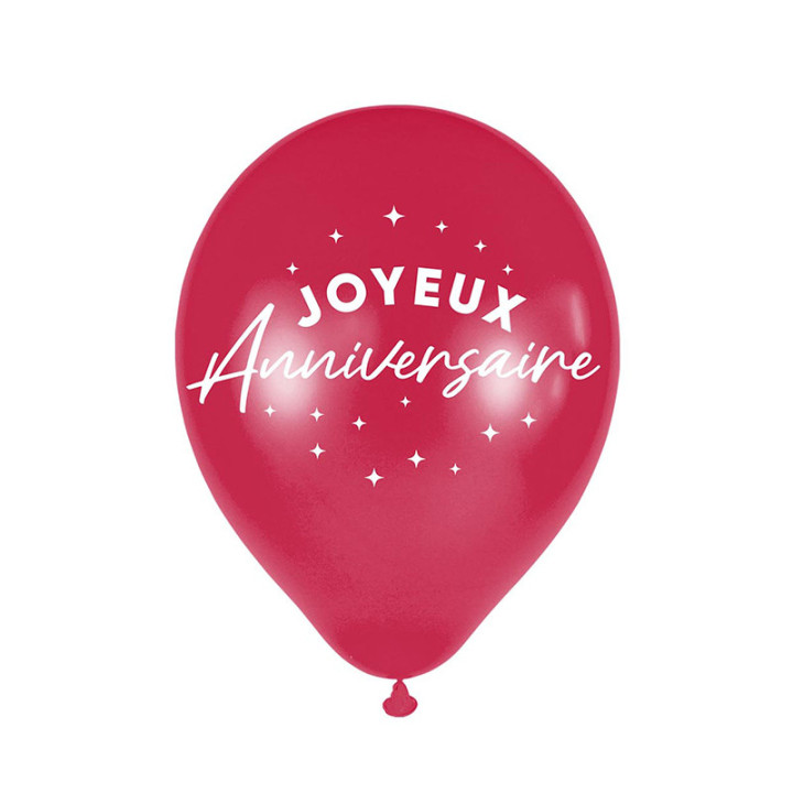 Ballons "Joyeux Anniversaire" - Étoiles - lot de 6 | Le Géant de la Fête