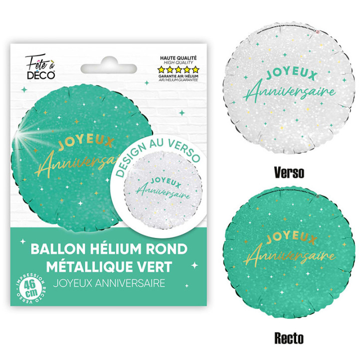 Ballon métallique "Joyeux Anniversaire" - Étoiles - 46 cm | Le Géant de la Fête