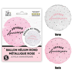 Ballon métallique "Joyeux Anniversaire" - Étoiles - 46 cm | Le Géant de la Fête