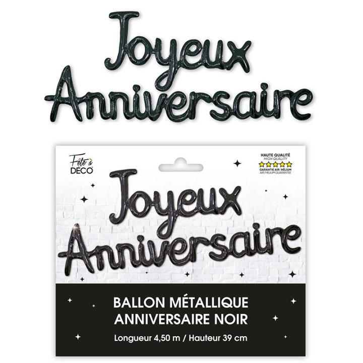 Guirlande de ballons alu "Joyeux Anniversaire" - 4.50 m | Le Géant de la Fête