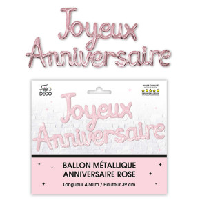 Guirlande de ballons alu "Joyeux Anniversaire" - 4.50 m | Le Géant de la Fête