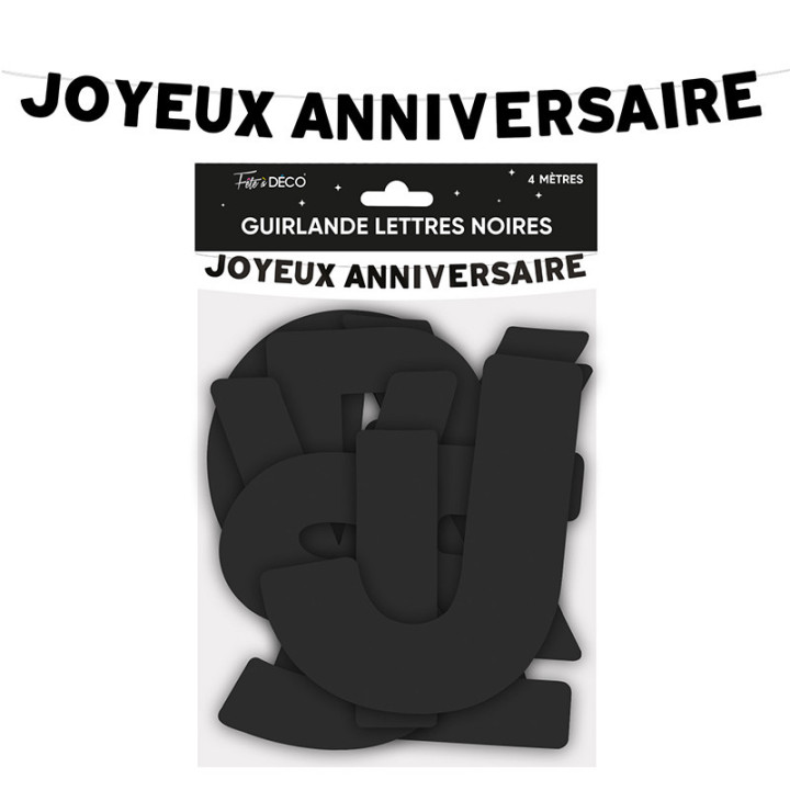 Guirlande à lettres "Joyeux anniversaire" - 4 m | Le Géant de la Fête