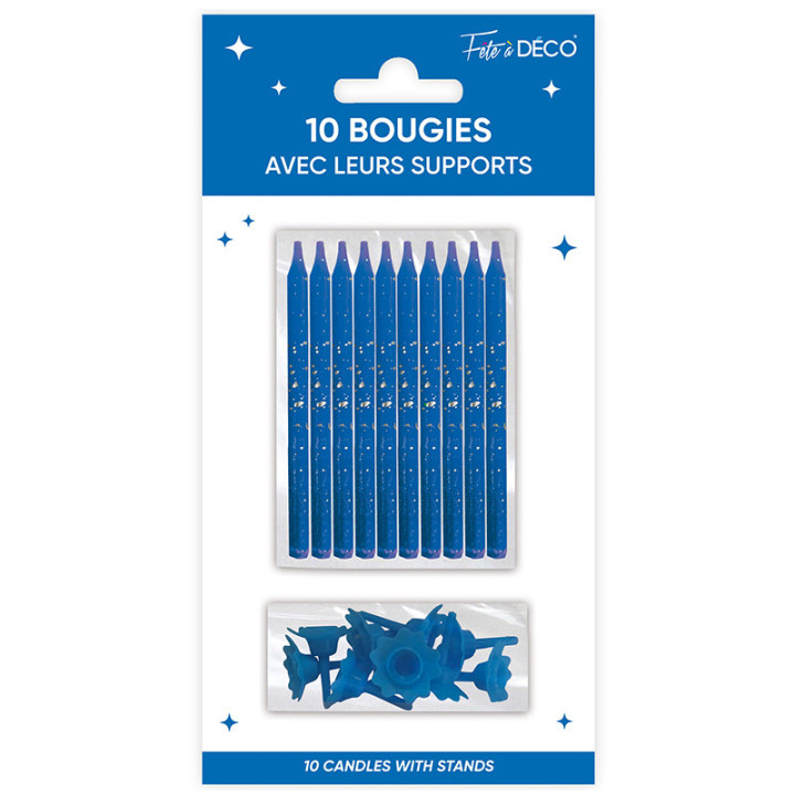 Bougies à paillettes - lot de 10 | Le Géant de la Fête