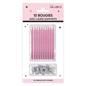 Bougies à paillettes - lot de 10 | Le Géant de la Fête