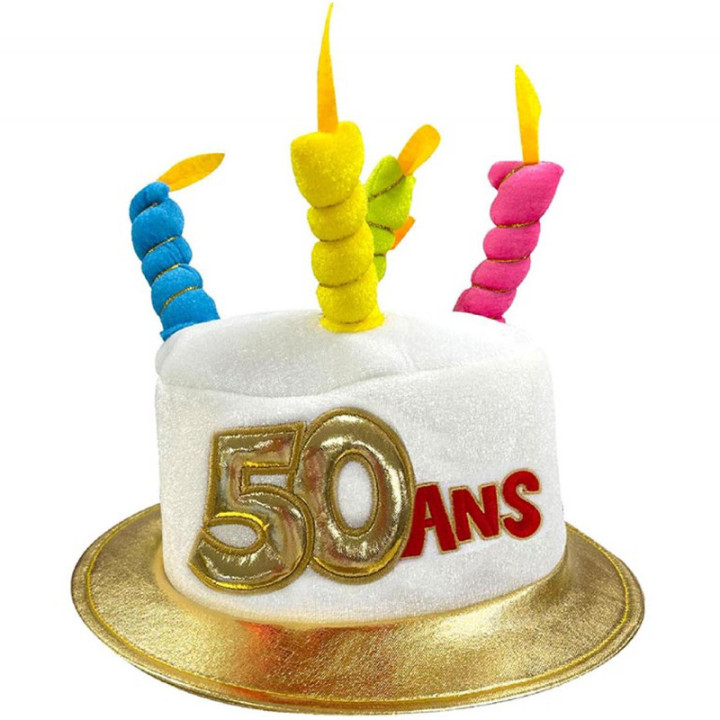 Chapeau à bougies - 50 ans - Doré | Le Géant de la Fête