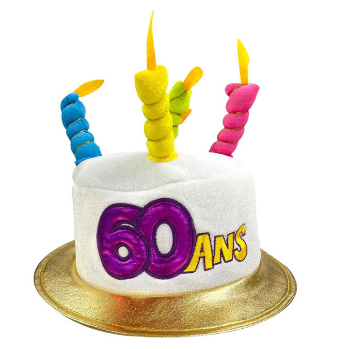 Chapeau à bougies - 60 ans - Doré | Le Géant de la Fête