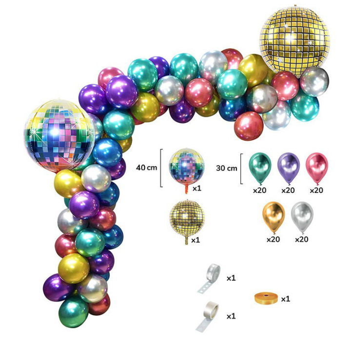 Guirlande de ballons organiques - Disco | Le Géant de la Fête