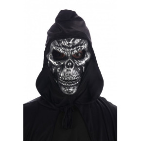 Masque de visage à capuche - Tête de mort - Argenté | Le Géant de la Fête
