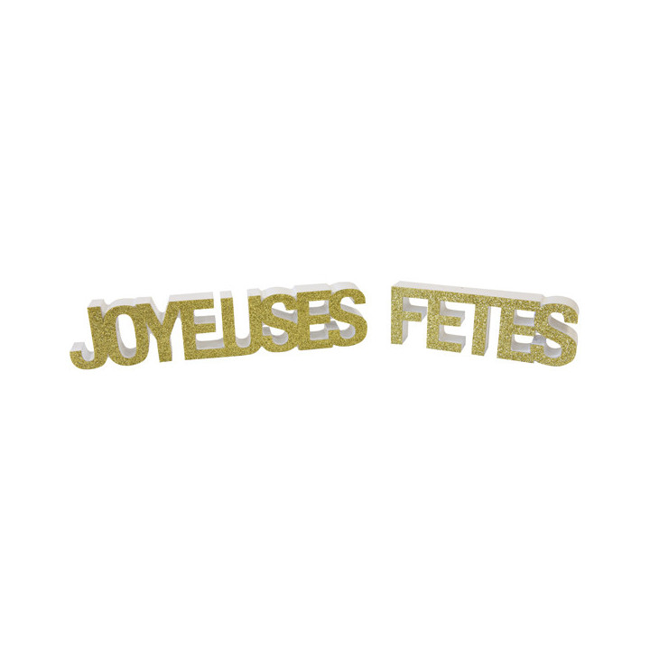 Décoration de table "Joyeuses Fêtes" - Doré | Le Géant de la Fête