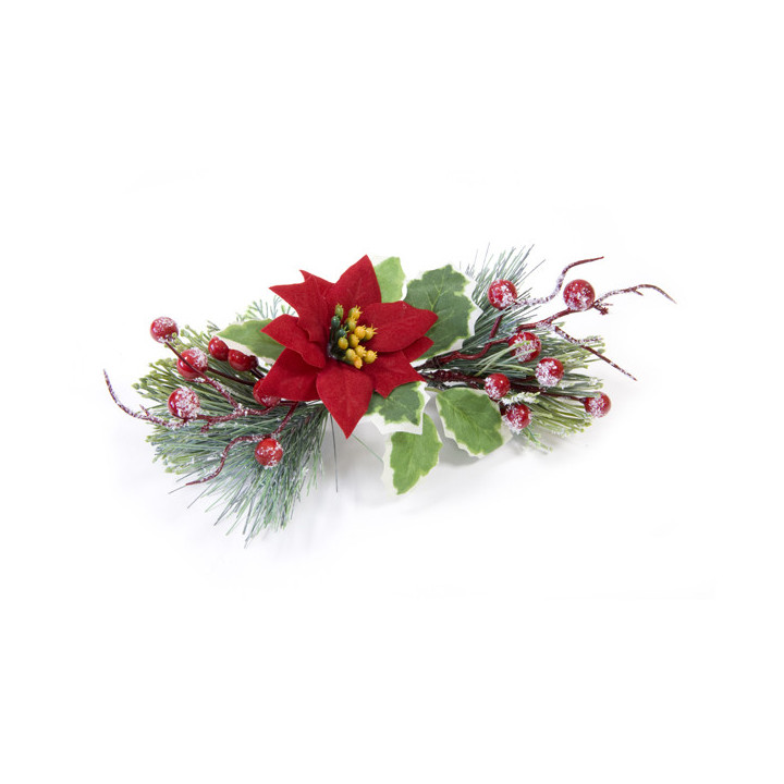 Centre de table - Poinsettia et baies givrées | Le Géant de la Fête