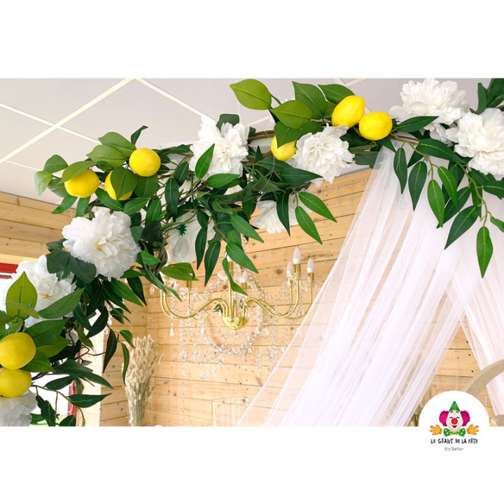 Guirlande de pivoines - 2.20 m - Blanc | Le Géant de la Fête