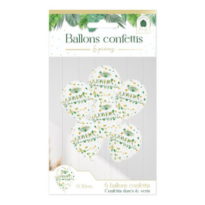Ballons à confettis "Anniversaire"- Tropical Palm | Le Géant de la Fête