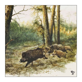 Serviettes décorées - Sanglier - lot de 20 | Le Géant de la Fête