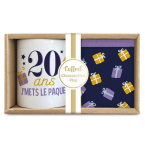 Coffret cadeau - 20 ans - Mug et chaussettes | Le Géant de la Fête