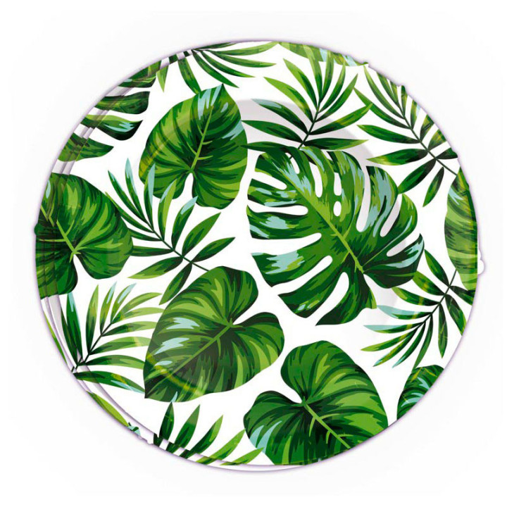 Assiettes - Feuilles des tropiques - lot de 6 | Le Géant de la Fête