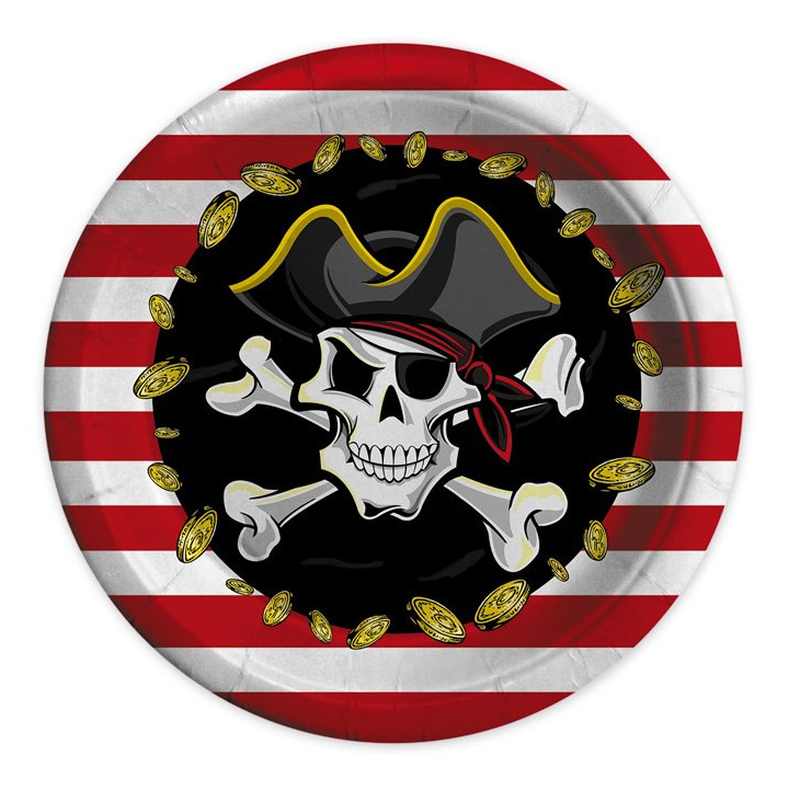 Assiettes - Pirate pépites - lot de 8 | Le Géant de la Fête