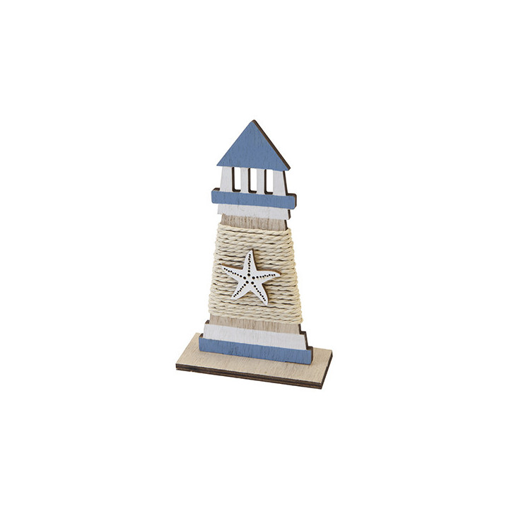 Mini Phare Décoratif En Bois De Pin - Décoration De Table Style Méditerranéen, Cadeau De Noël