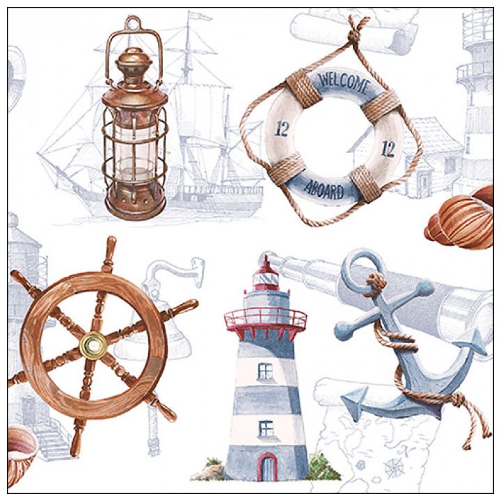 Serviettes décorées - Welcome aboard - lot de 20 | Le Géant de la Fête