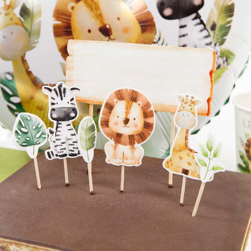 25 Décorations Gâteau Animaux Jungle – Lion, éléphant, Singe, Girafe + Boules Colorées – Résine Sûre, Non Toxique – Pour Anniversaire Enfant, Thème Safari - 5